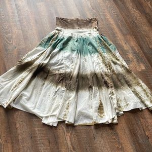 BABA Brown/Green Tie Dye Maxi Skirt -M